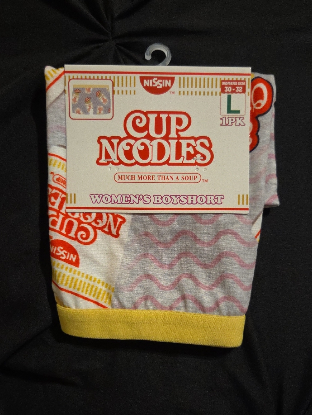 Cup Noodles Women's Boyshort Panty in Gray & Yellow